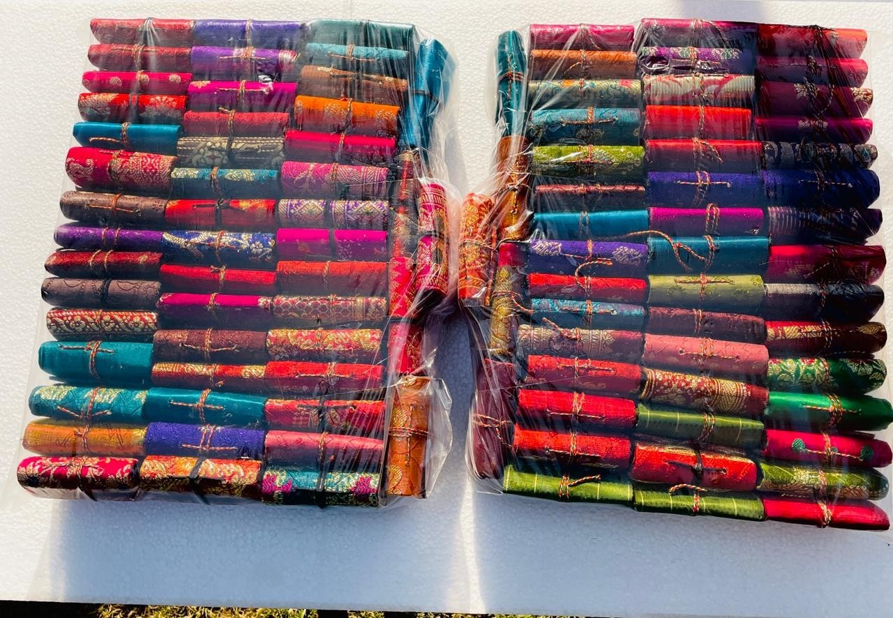 3x3 inch Handmade Paper Journal Sari Miniature Diary  Lot Of 50 Pcs Mix Pattern