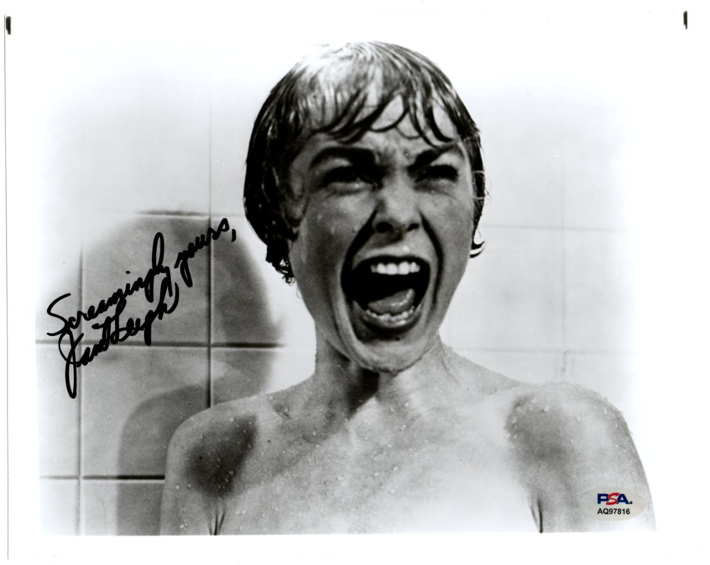 Janet Leigh Signed 8 x 10 PSYCHO Photo Autographed Actress / PSA/DNA