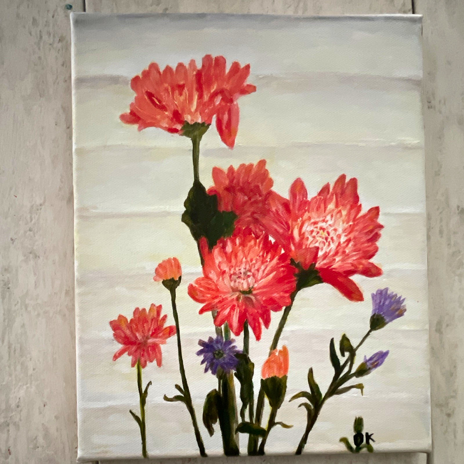 Original Impressionism sun Flowers chrysanthemums Painting on Canvas Unframed Original Impressionism sun Flowers chrysanthemums Painting on Canvas Unframed