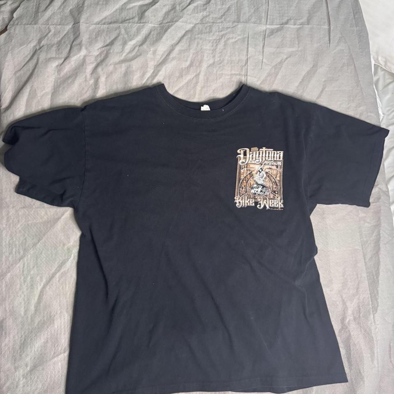 Black vintage 2000s Daytona Beach Bike Week tee with Graphic Both sides