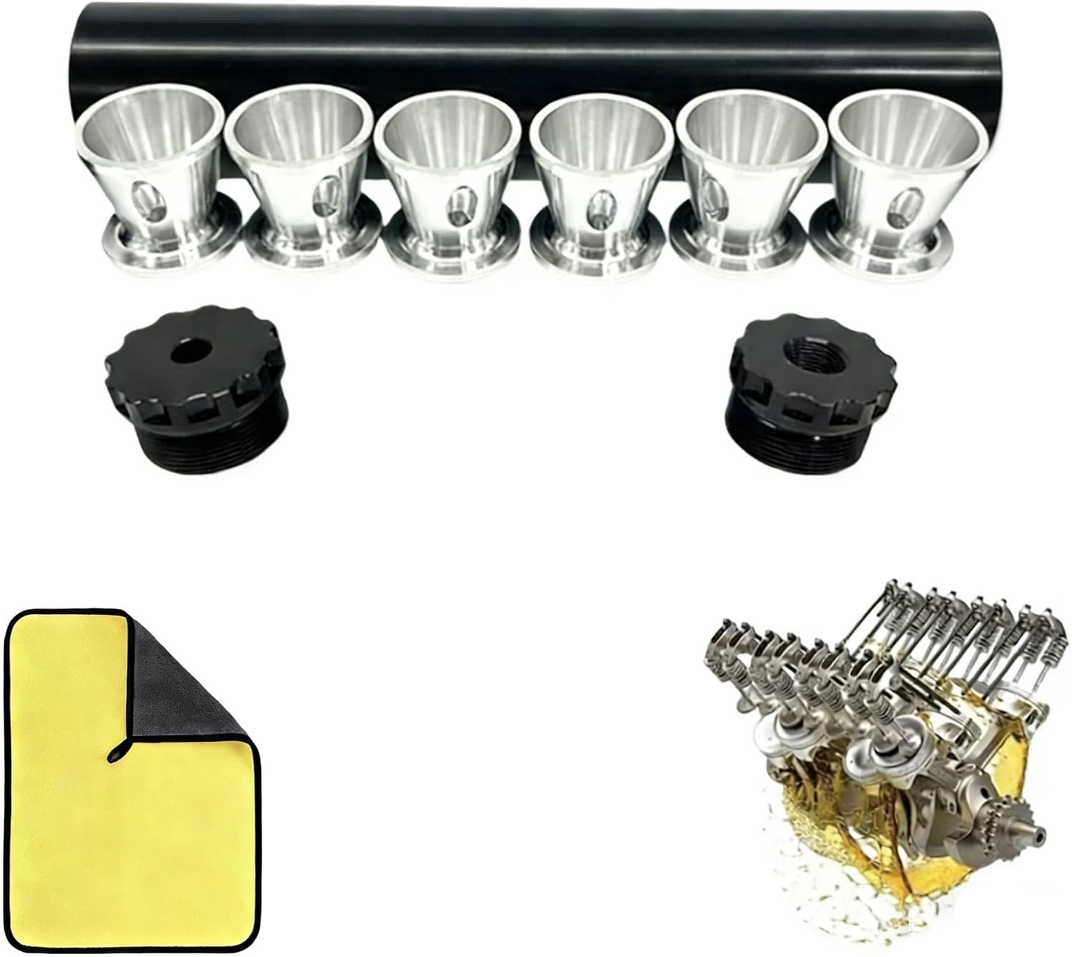 2set Auto Fuel Filter 8'' 1/2 X 28 with 6 Aluminum Caps Solvent TrapKit US stock