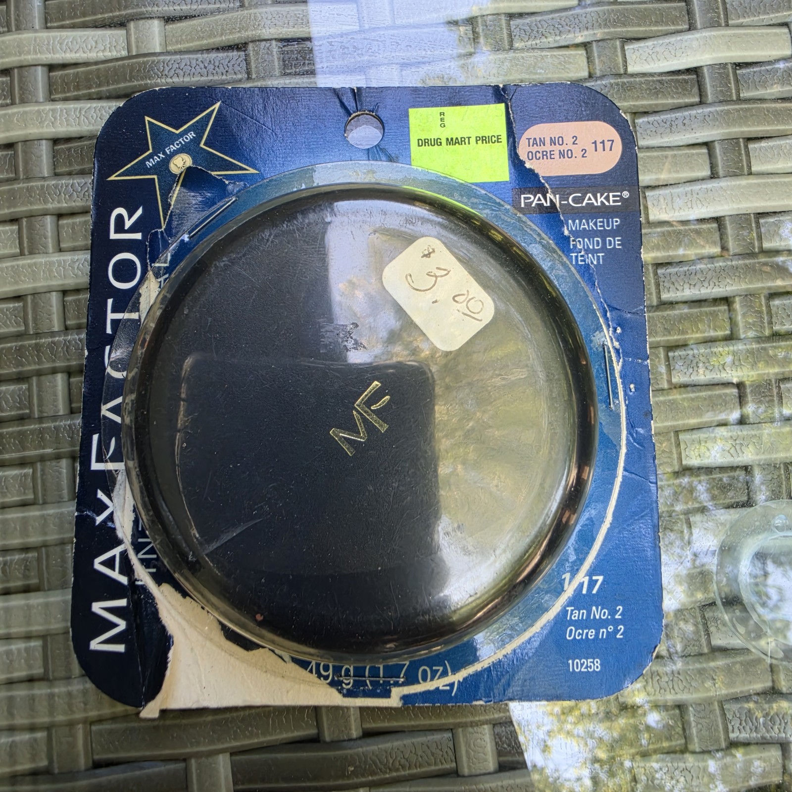 Vtg Max Factor Pan-Cake Makeup 117 Tan No 2 1.7oz New Sealed Original Card NOS