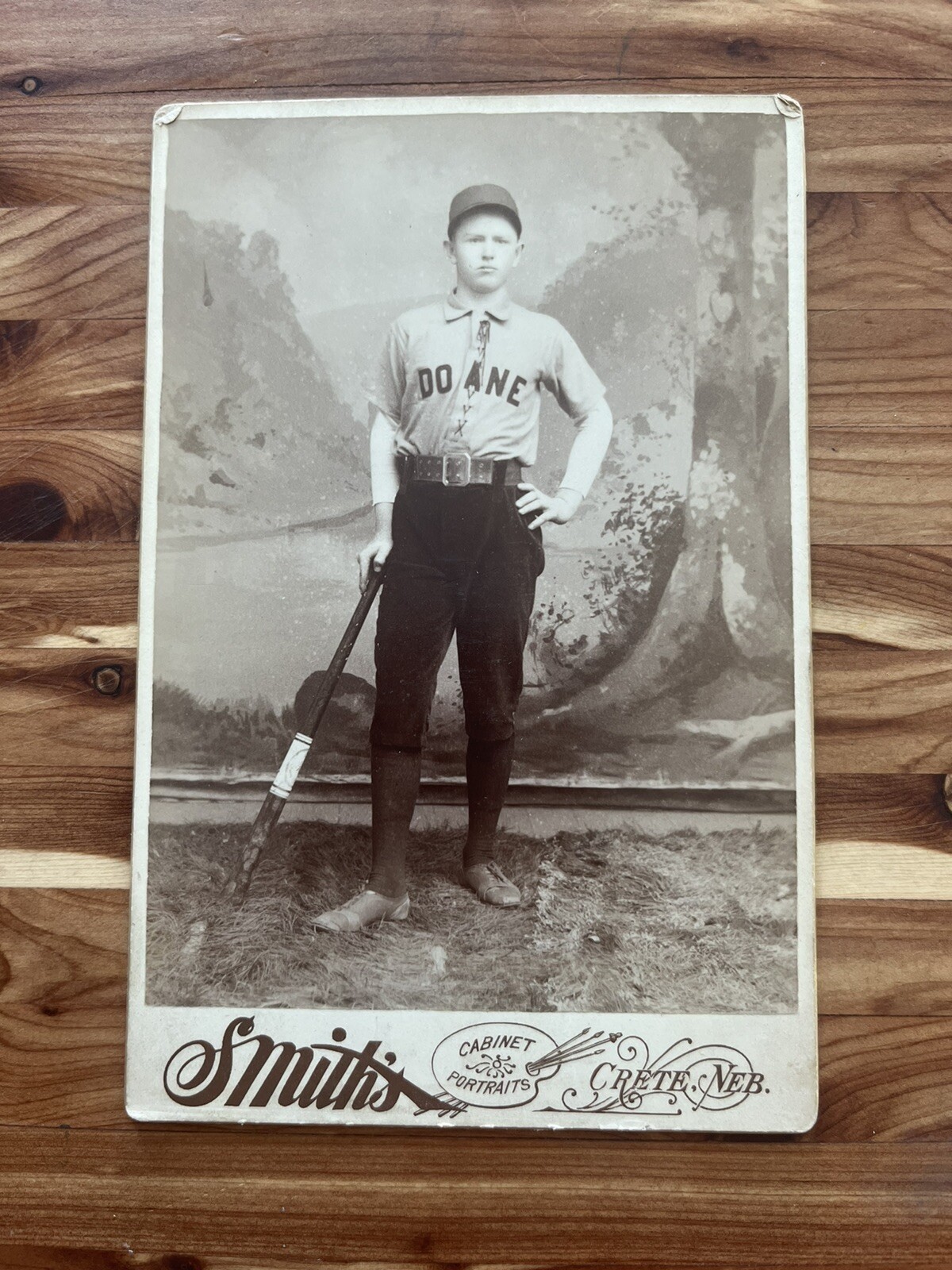 Original 1880s-90s BASEBALL PLAYER Doane University CABINET Card PHOTO Nebraska Original 1880s-90s BASEBALL PLAYER Doane University CABINET Card PHOTO Nebraska