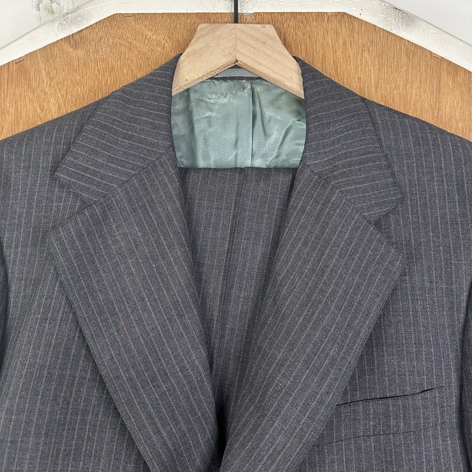 VTG Hickey Freeman Suit Mens 42L Gray Pinstripe 3/2 Roll Wool Pants 34x32 1960s VTG Hickey Freeman Suit Mens 42L Gray Pinstripe 3/2 Roll Wool Pants 34x32 1960s