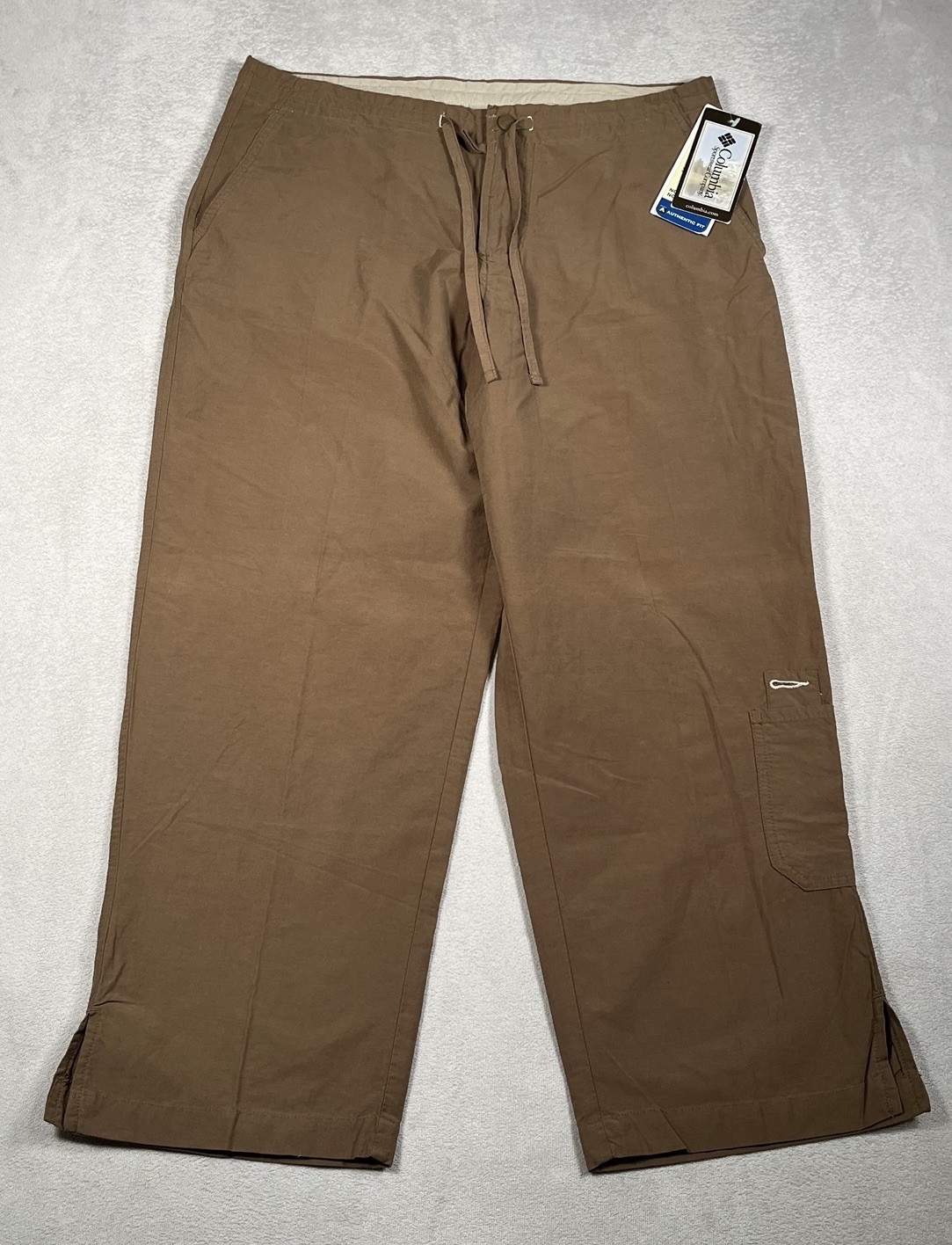 Columbia Arch Cape Pant Womens Medium Capri Cropped Brown Saddle AL8260-269 NWT