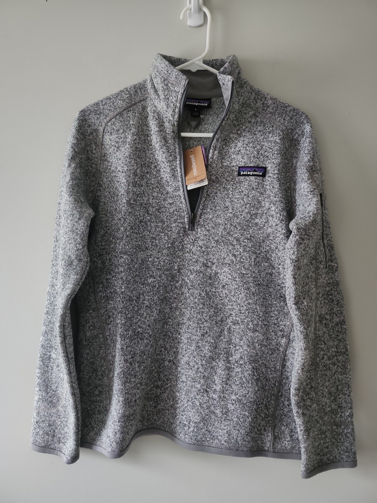NWT Patagonia Better Sweater 1/4 Zip Birch White Fleece Pullover Women’s M
