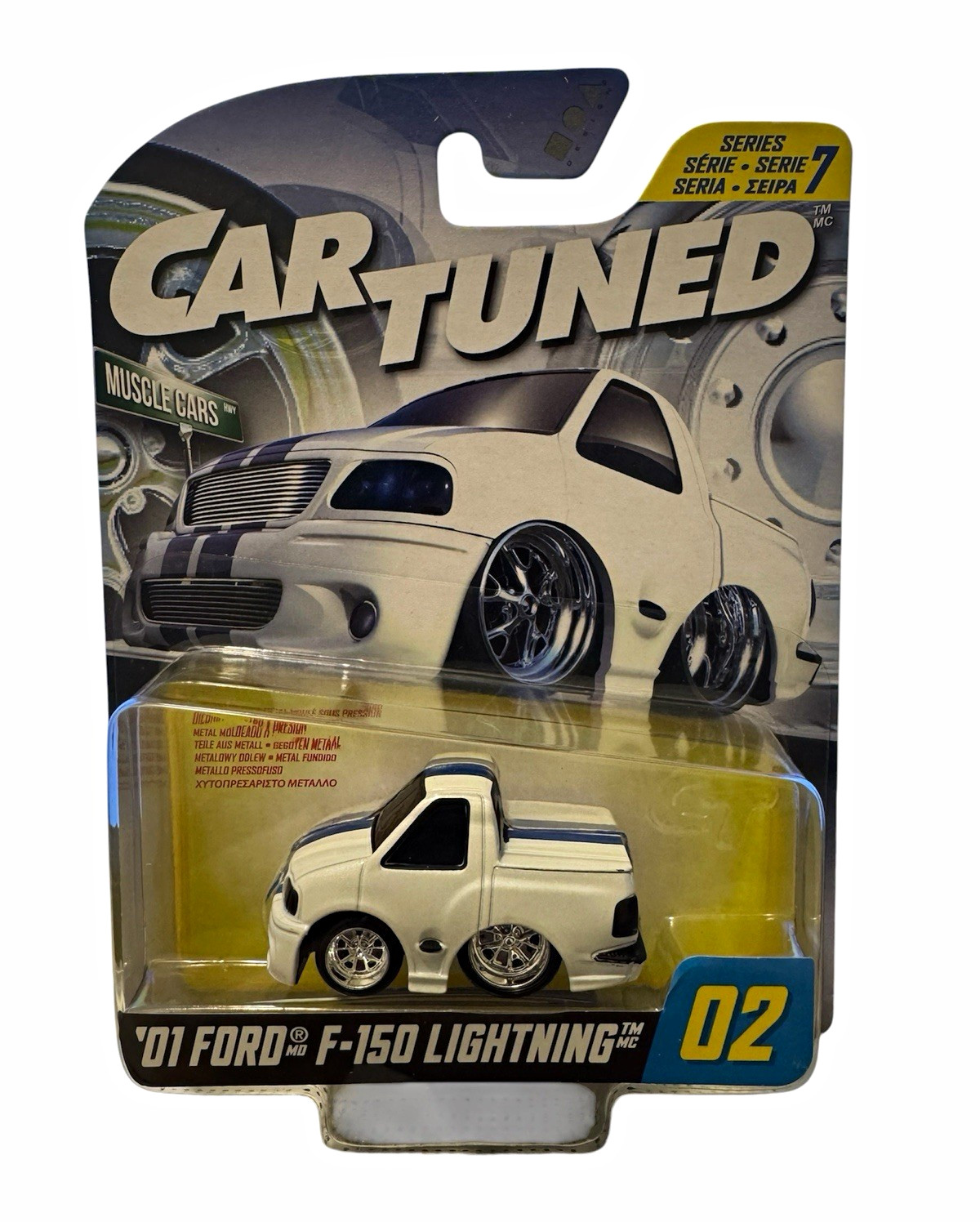 Car Tuned Series 7  '01 Ford F-150 Lightning White/Blue #02 Muscle Cars 🔥