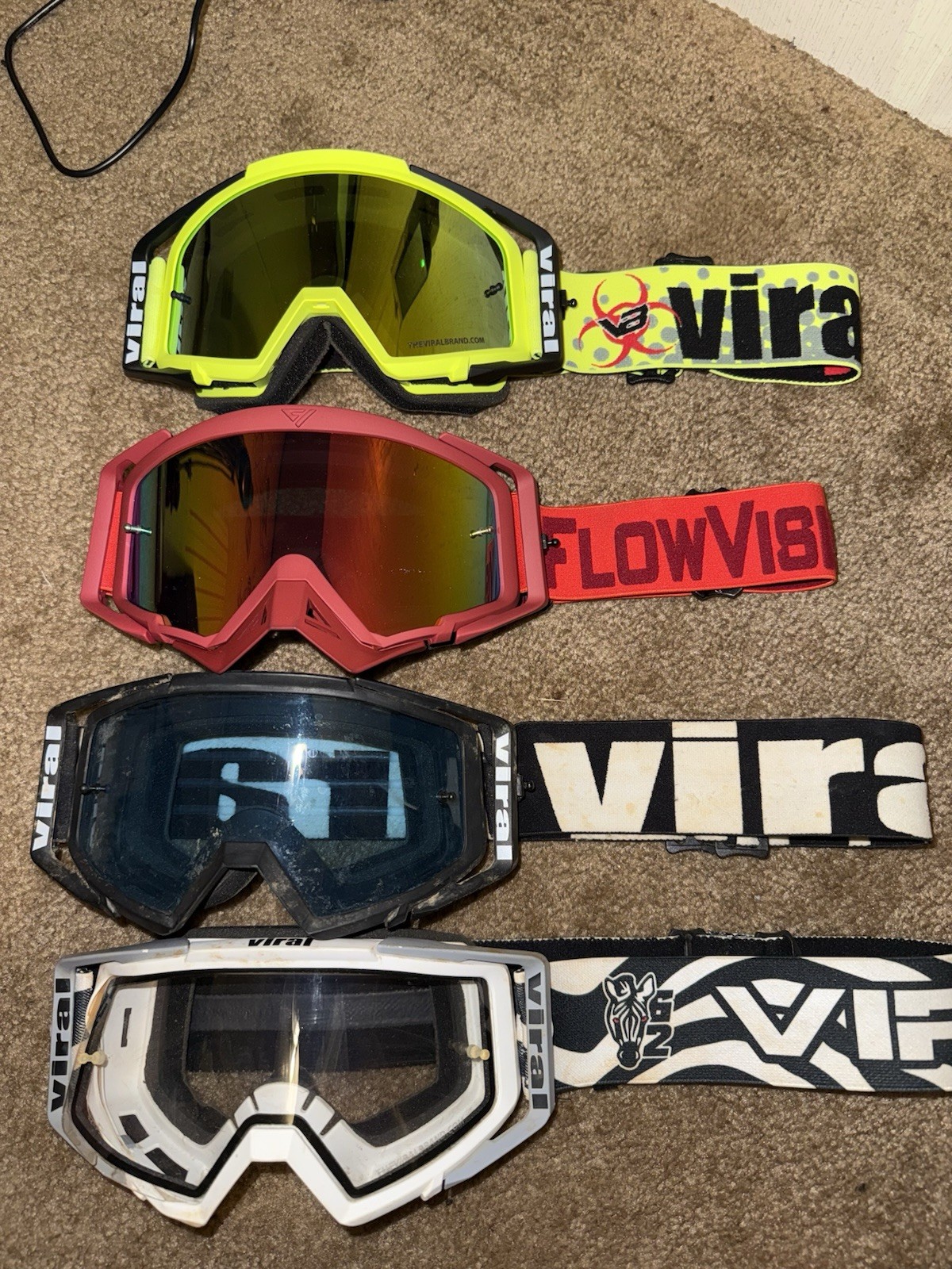Four Pair Motocross Goggles