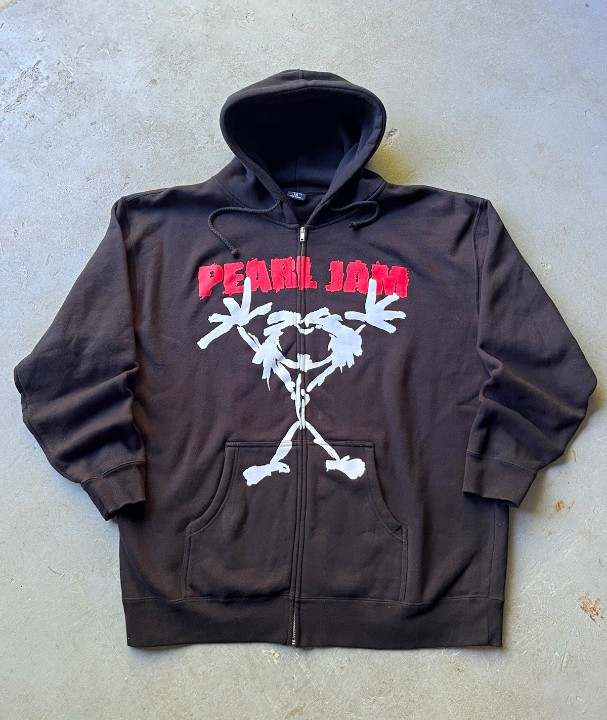 Rare Vintage 2002 Pearl Jam Stickman Zip Up Grunge Black Hoodie Alive 2XL Rare Vintage 2002 Pearl Jam Stickman Zip Up Grunge Black Hoodie Alive 2XL