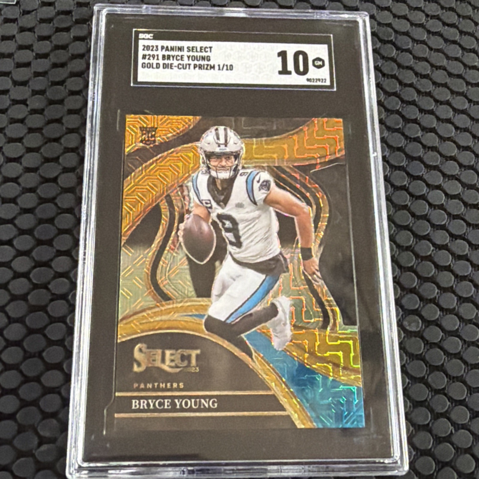 2023 Panini Select Bryce Young Gold Prizm Die Cut Club RC #/10 Panthers SGC 10 2023 Panini Select Bryce Young Gold Prizm Die Cut Club RC #/10 Panthers SGC 10
