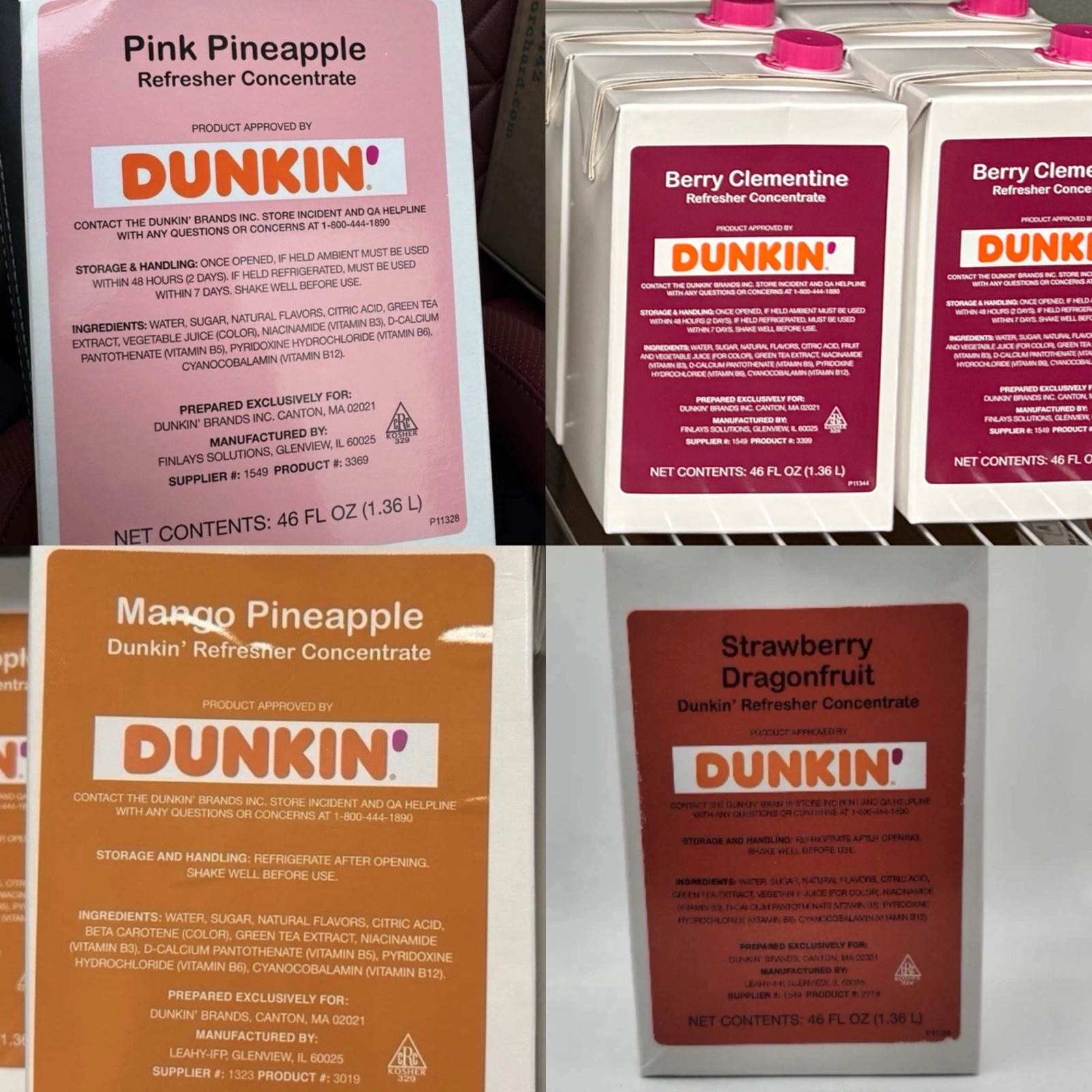 3 Dunkin Refresher Concentrate 3 Dunkin Refresher Concentrate