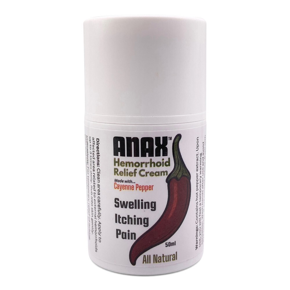 Anax Natural Pepper Hemorrhoid Cream for Anal Itching, Pain and Inflammation