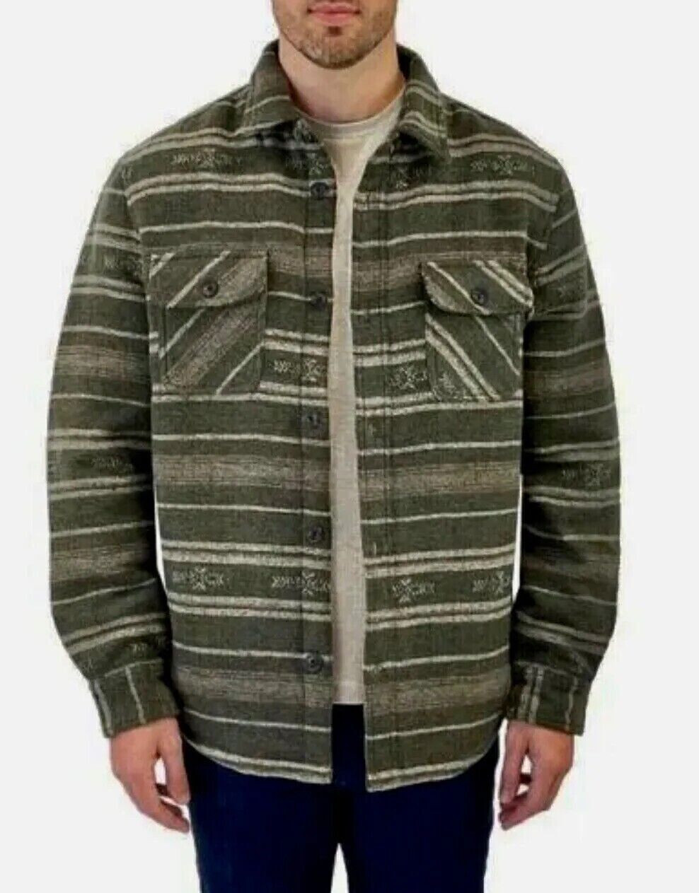 Jachs New York Men’s Wool Blend Sherpa Lined Shirt Jacket (Green, XL) NWT Jachs New York Men’s Wool Blend Sherpa Lined Shirt Jacket (Green, XL) NWT
