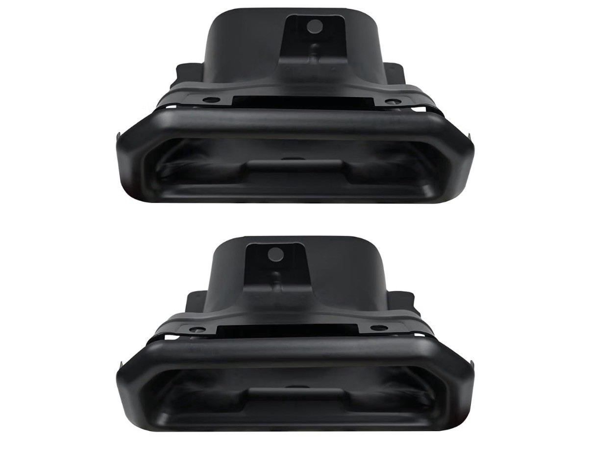 Pair(2) Exhaust Bezels Gloss Black For 2019-2024 Chevy Silverado GMC Sierra 1500