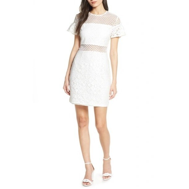 NSR Women\'s Brittney Ruffle Sleeve Lace Dress Size M NWT