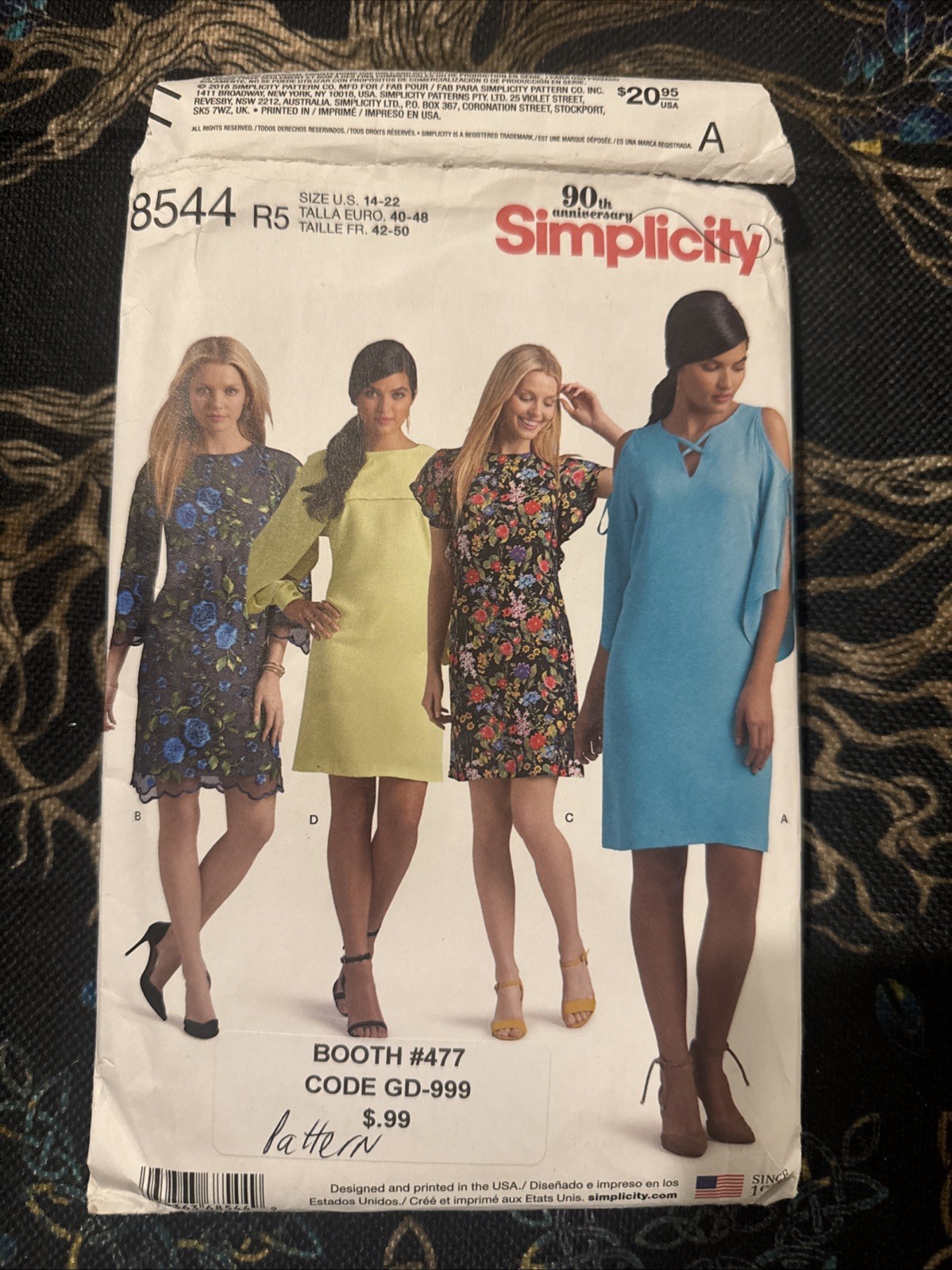 Simplicity 8544 UNCUT Sewing Pattern, Misses\' Dress, Size 14-22 Simplicity 8544 UNCUT Sewing Pattern, Misses\' Dress, Size 14-22