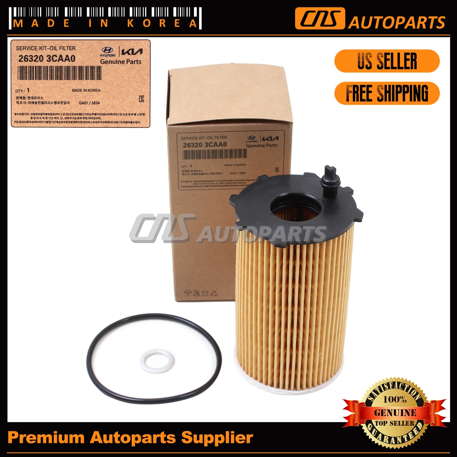 OEM Genuine Hyundai/Kia Engine Oil Filter 26320-3CAA0 Azera Santa Fe XL OEM Genuine Hyundai/Kia Engine Oil Filter 26320-3CAA0 Azera Santa Fe XL