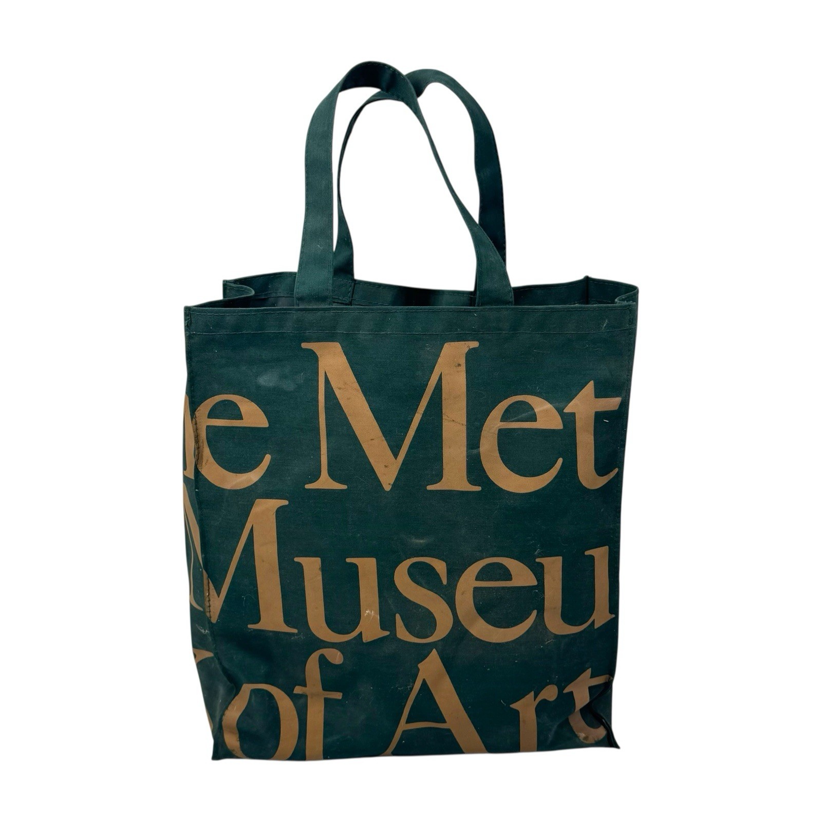 Vintage 1970’s Metropolitan Museum of Art New York Tote Bag Green 12”x14” RARE