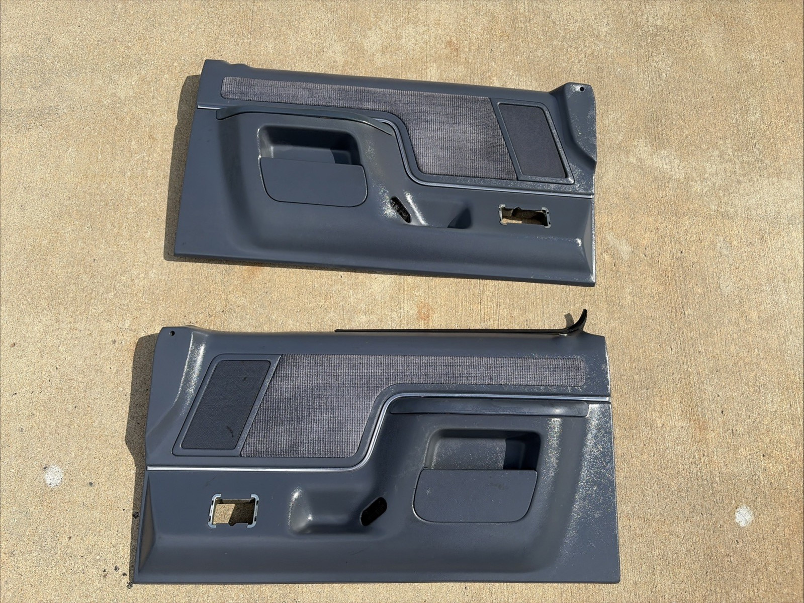 1987-1991 F150 F250 F350 Bronco Blue Door Panels Power Window OEM 1990 Ford OBS