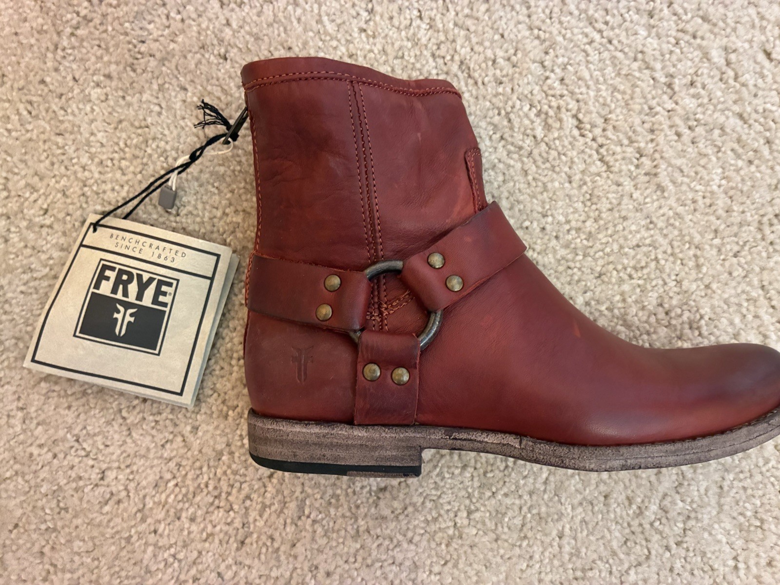 NIB Frye Phillip Ankle Boots Sz 6 Burnt Red NIB Frye Phillip Ankle Boots Sz 6 Burnt Red