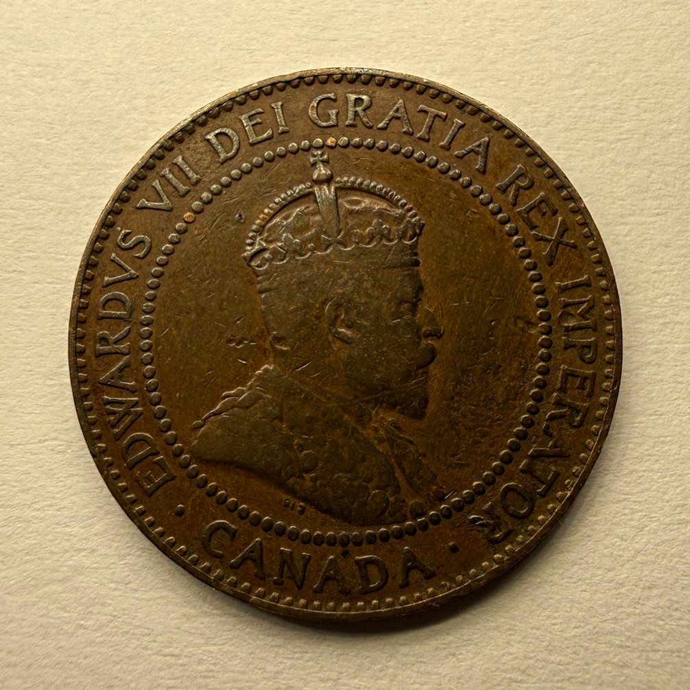 Canada 1910 Large Cent King Edward VII Coin