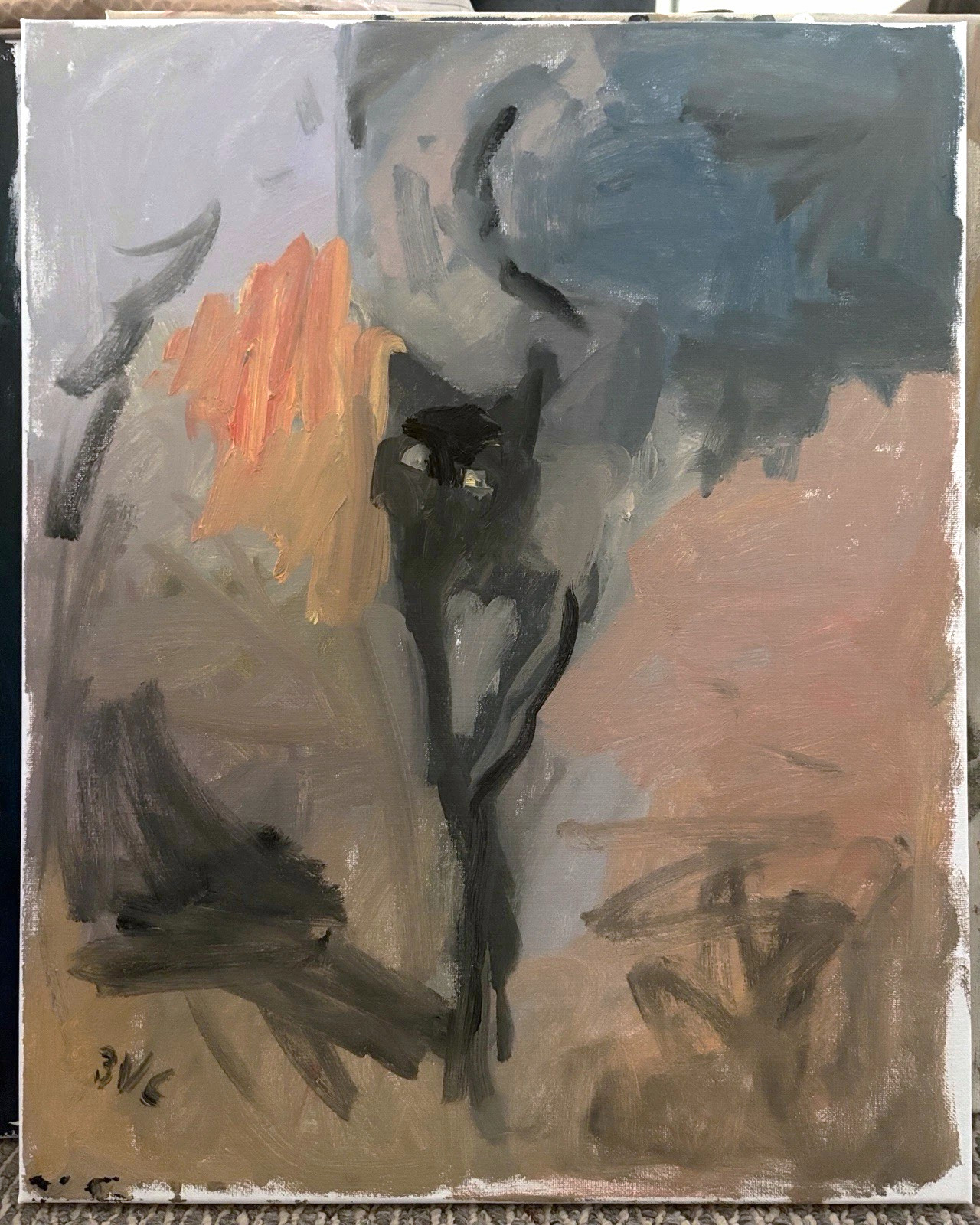 Cat Surrealism Halloween Animal Oil Painting 16”x20” Canvas Original Signed Cat Surrealism Halloween Animal Oil Painting 16”x20” Canvas Original Signed