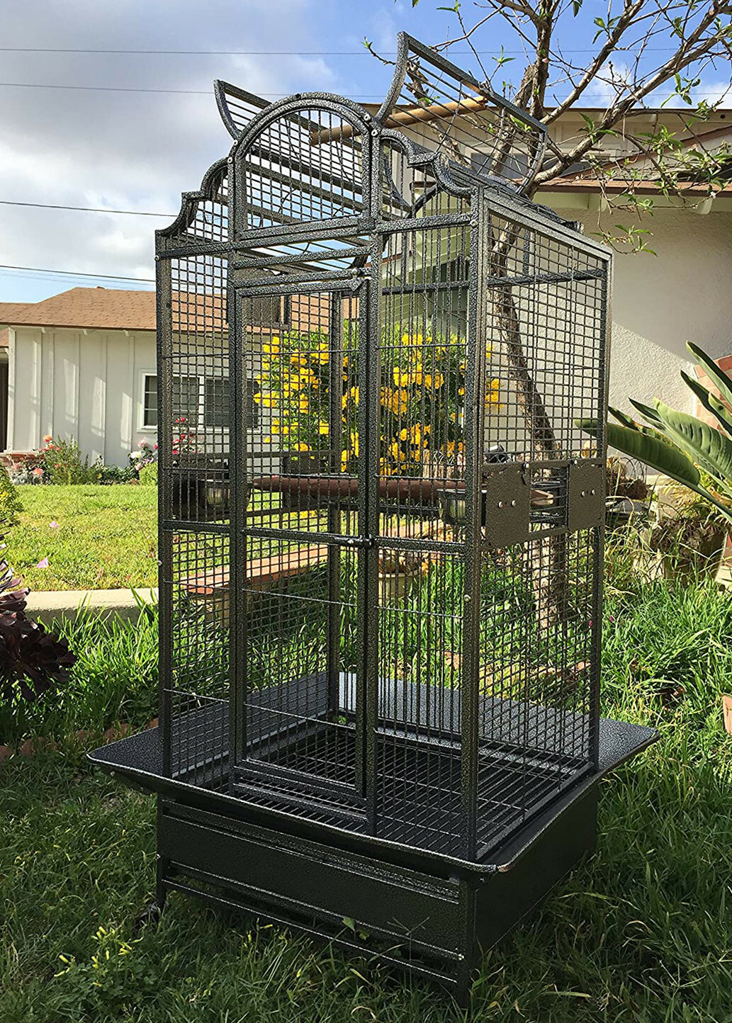 Large Stylish Open Dome Play-Top Perch Stand Parrot Macaw Cockatoo Rolling Cage Large Stylish Open Dome Play-Top Perch Stand Parrot Macaw Cockatoo Rolling Cage