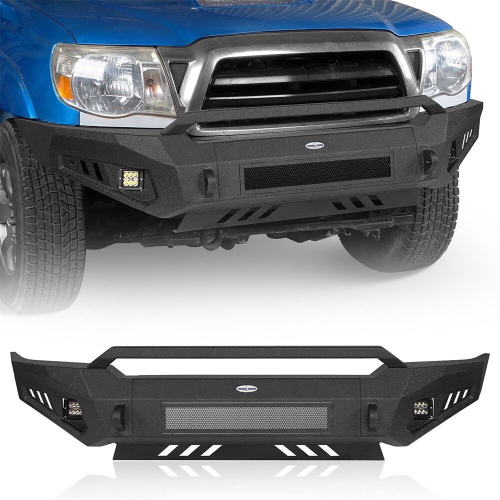 Fit 2005-2011 Toyota Tacoma Steel Full Width Front Bumper w/ Low-Profile Hoop