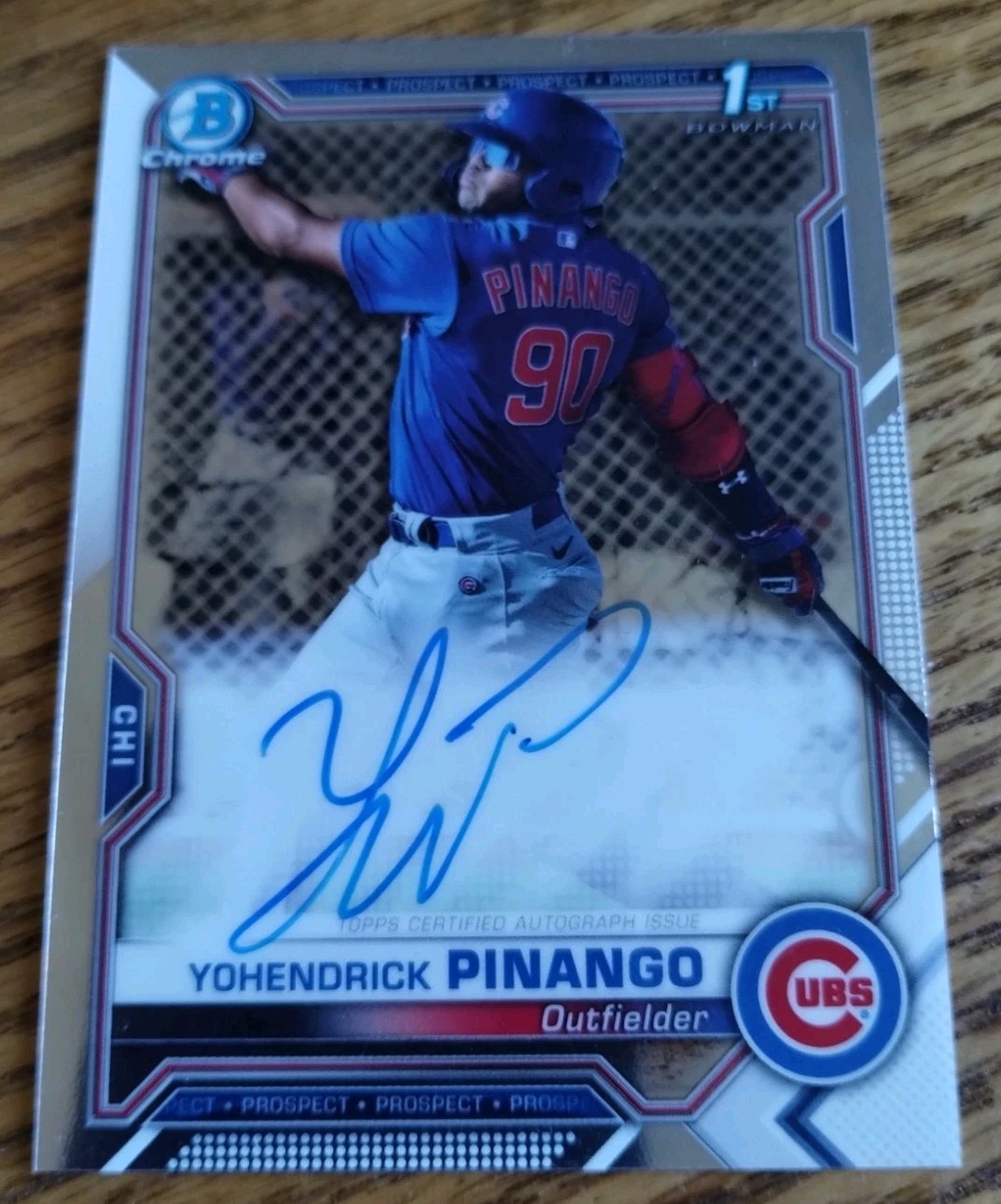 2021 Bowman Chrome - 1st Bowman Yohendrick Pinango Auto #CPA-YP (RC) Blue Jays 2021 Bowman Chrome - 1st Bowman Yohendrick Pinango Auto #CPA-YP (RC) Blue Jays