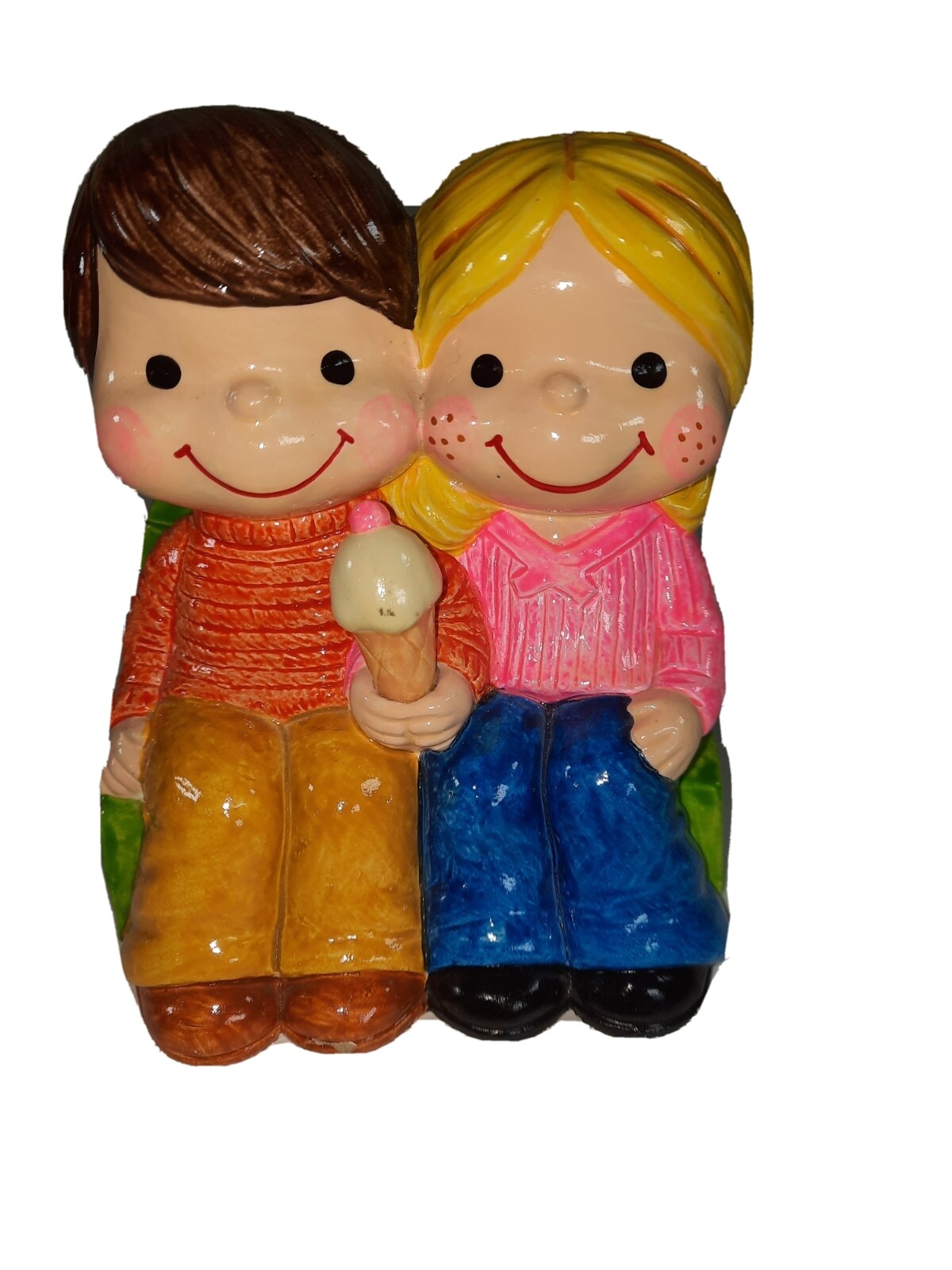 Vintage Just Bernard Vintage Bank Ceramic Cute Couple 4”x5” 1970s Vintage Just Bernard Vintage Bank Ceramic Cute Couple 4”x5” 1970s