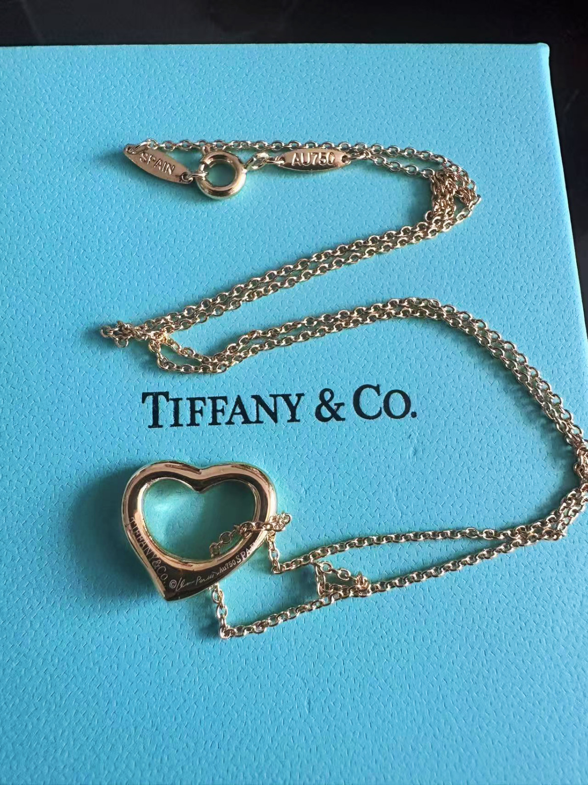 NewTlFANYCoOpen Heart Necklace 18K&Yellow Gold&750