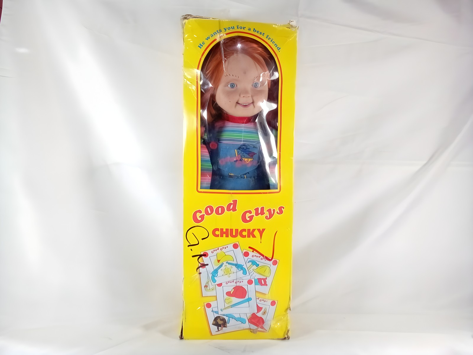 Spirit Halloween Exclusive 30-Inch Good Guys Chucky Doll in Original Yellow Box Spirit Halloween Exclusive 30-Inch Good Guys Chucky Doll in Original Yellow Box