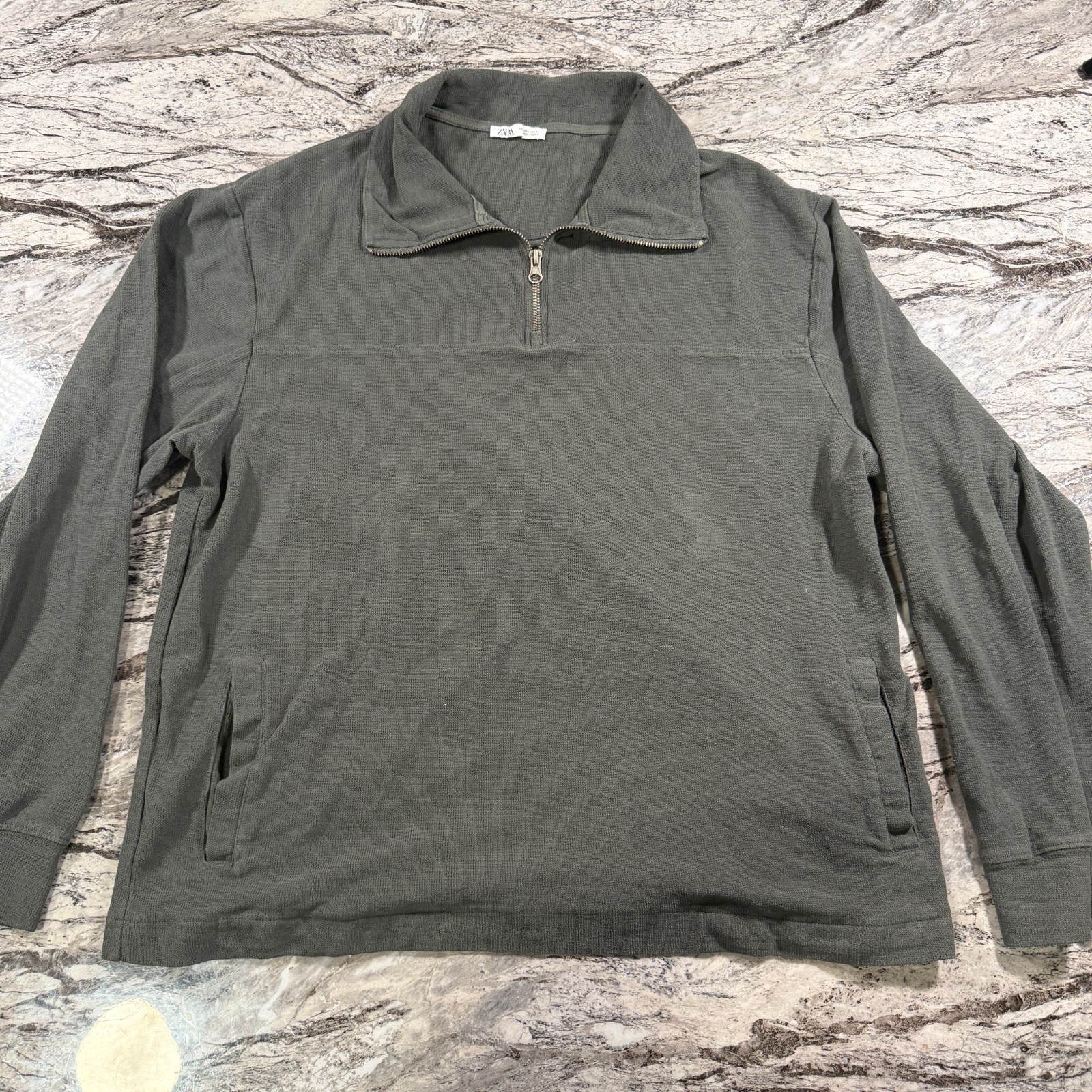 AUTHENTIC ZARA Comfort Quarter Zip Mens Sweater Large