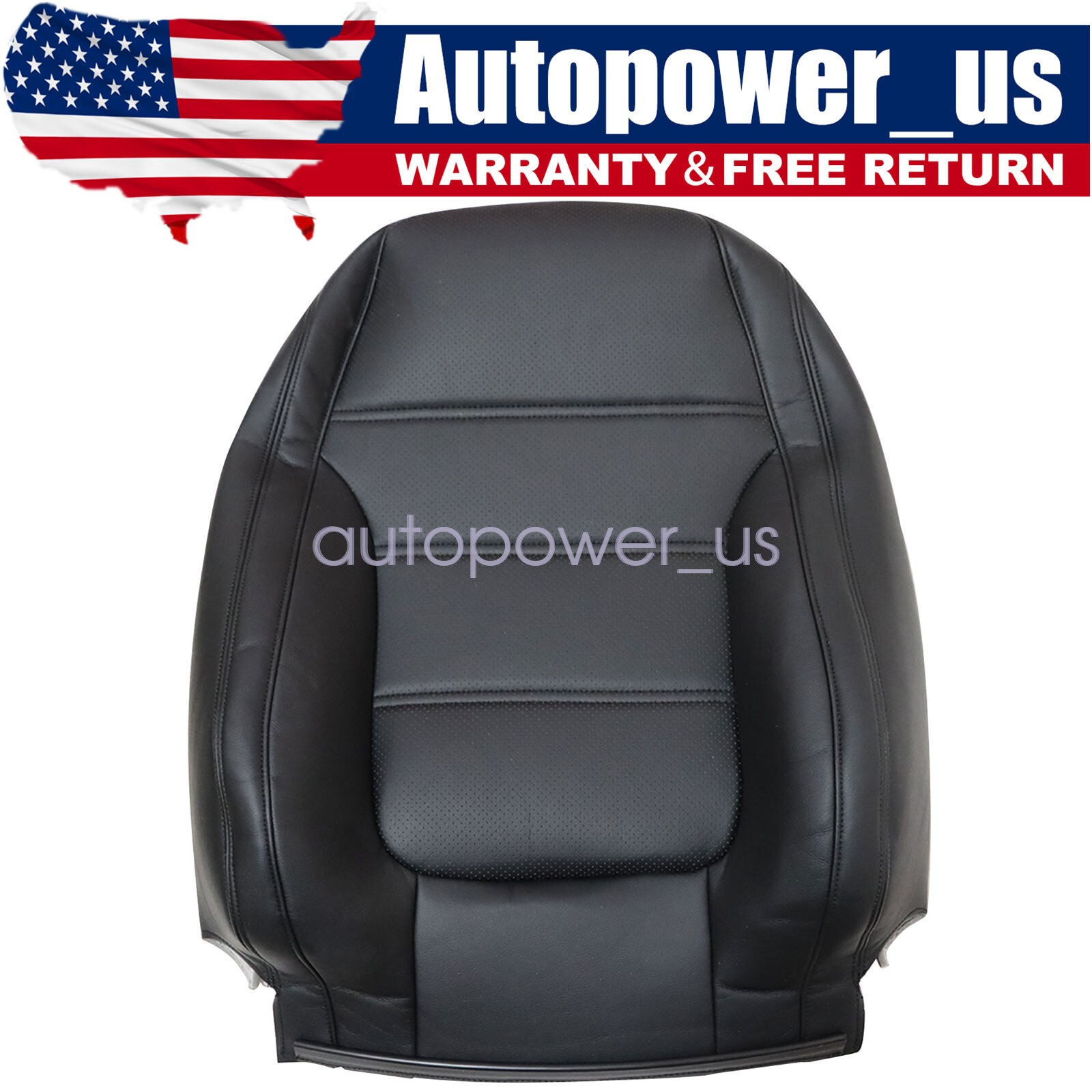 For 2011-2017 Volkswagen Jetta Driver Side Lean Back Seat Cover Perforated Black