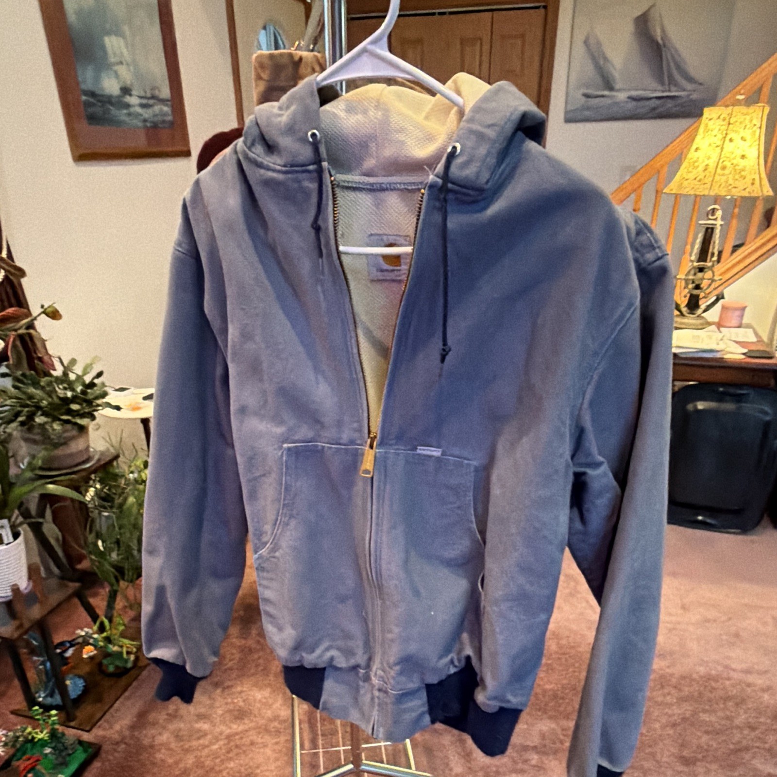 Vintage Carhartt Jacket JR180 Steel Blue Full Zip Hooded 1990’s Vintage Carhartt Jacket JR180 Steel Blue Full Zip Hooded 1990’s