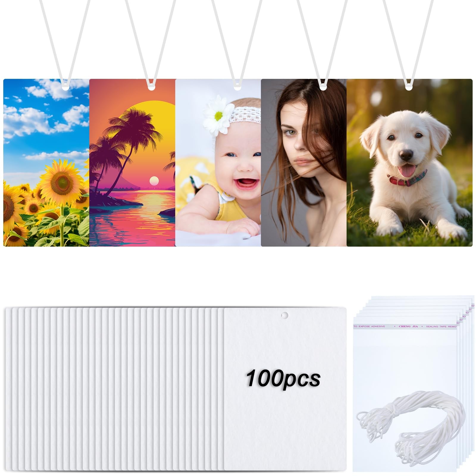 100x Sublimation Air Freshener Sheets Felt Blanks DIY Car Scented Hanging White 100x Sublimation Air Freshener Sheets Felt Blanks DIY Car Scented Hanging White