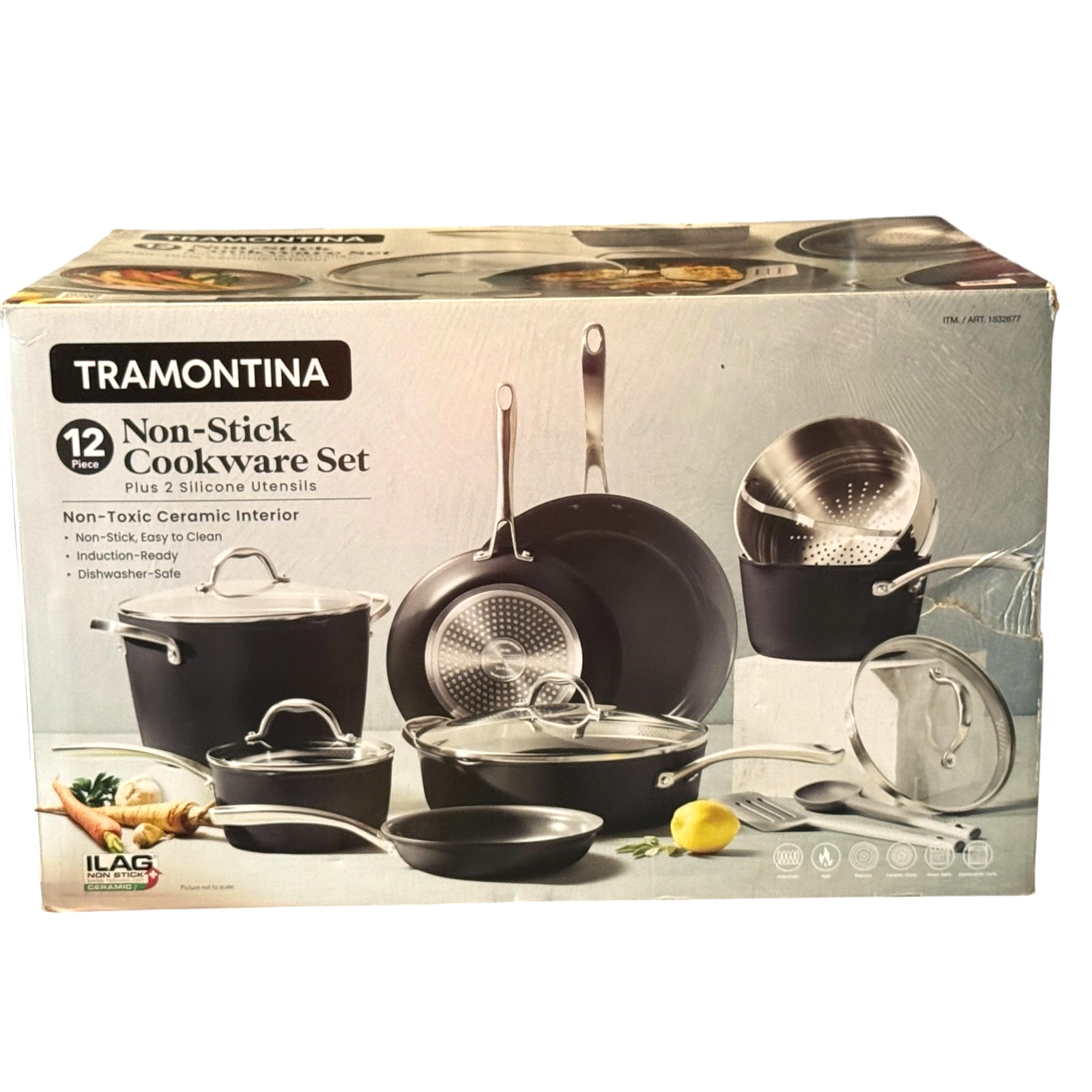 Tramontina 12-Piece Ceramic Non-Stick Pots & Pans Cookware Set