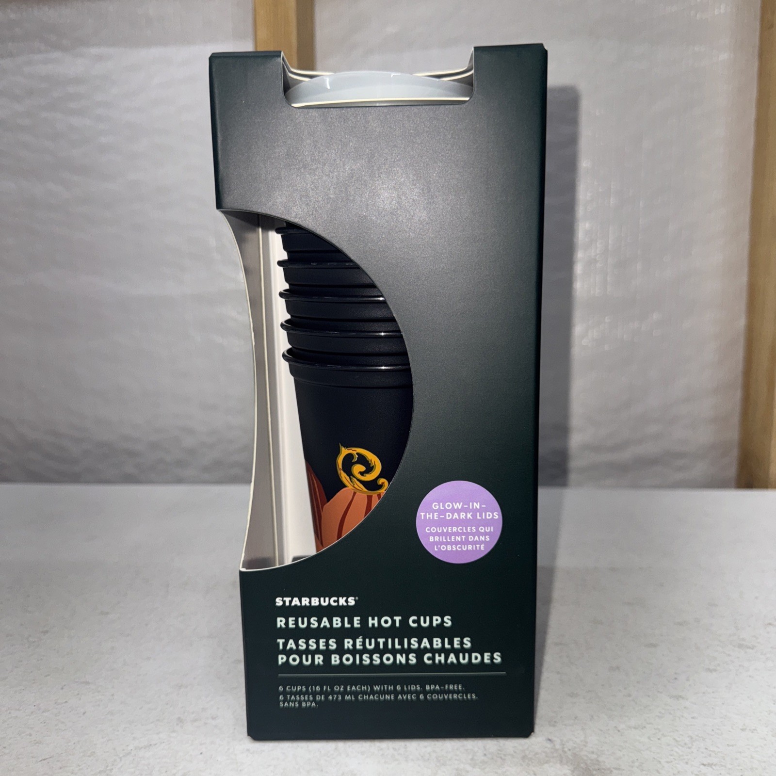 Starbucks 2021 Halloween Glow in the Dark Reusable Hot Cups 6 Pack NWT Starbucks 2021 Halloween Glow in the Dark Reusable Hot Cups 6 Pack NWT