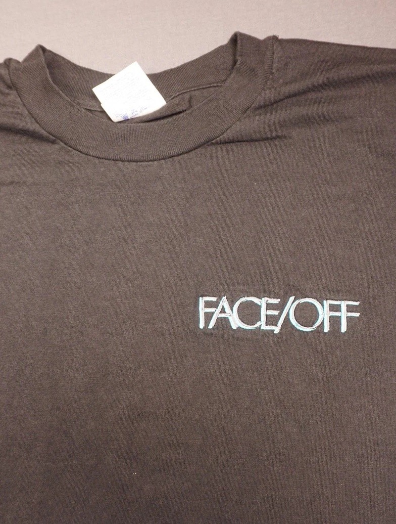 Vintage Face/Off Shirt Mens XL Black Movie Promo Logo Tee