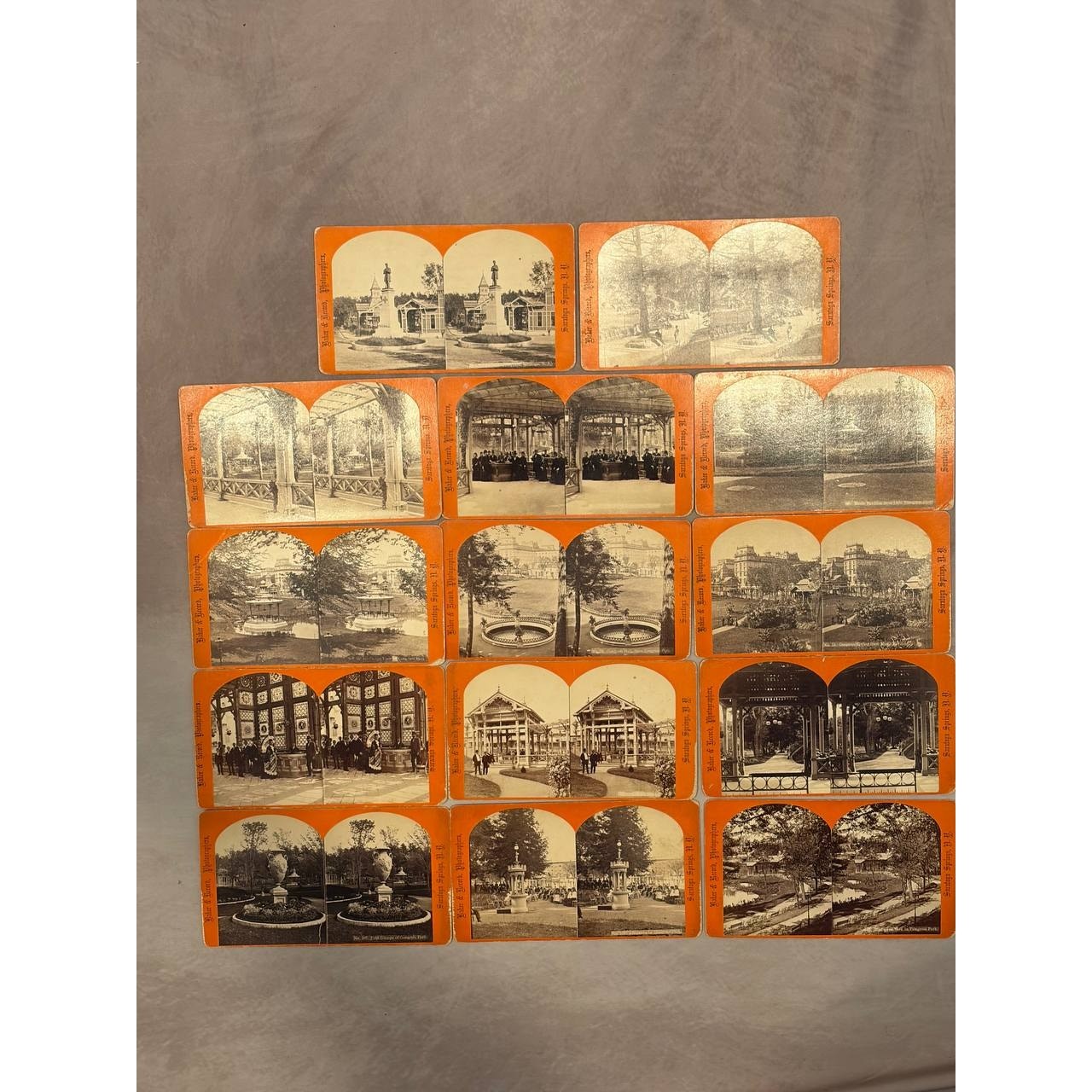 1870s Stereoview LOT 14 Saratoga Springs NY Baker Record Columbian Spring