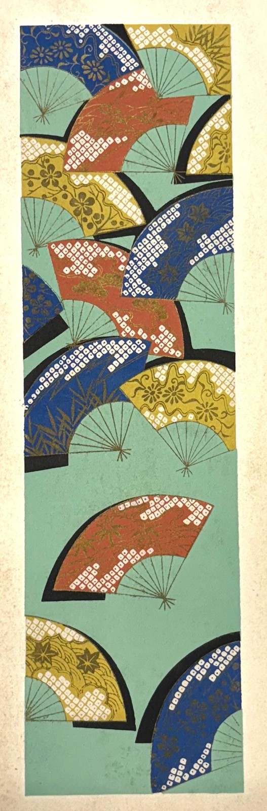 Japanese antique woodblock print, Design, 1937, Kawarazaki Kodo, Kimono design.