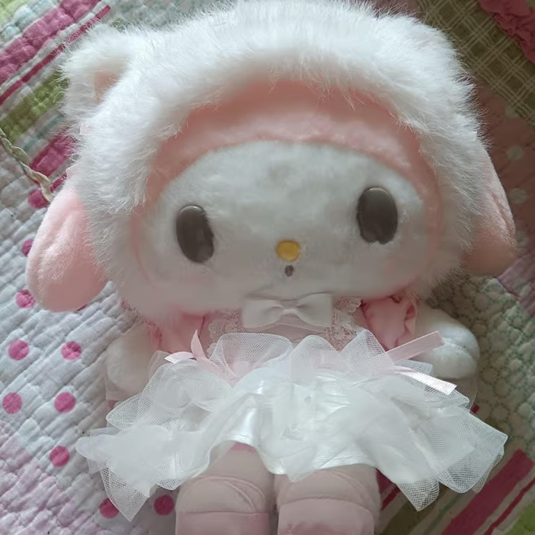 Authentic My Melody Ballerina Lace Fluffy Pink White Dolly Kitten Plush Doll Authentic My Melody Ballerina Lace Fluffy Pink White Dolly Kitten Plush Doll