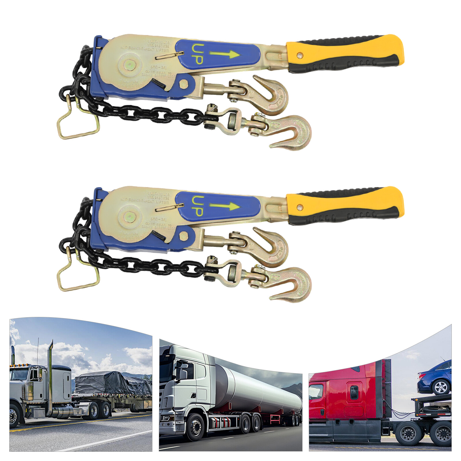 5/16-3/8in Ratcheting Chain Load Binder,Heavy Duty Tie Down Ratchet Load Binder