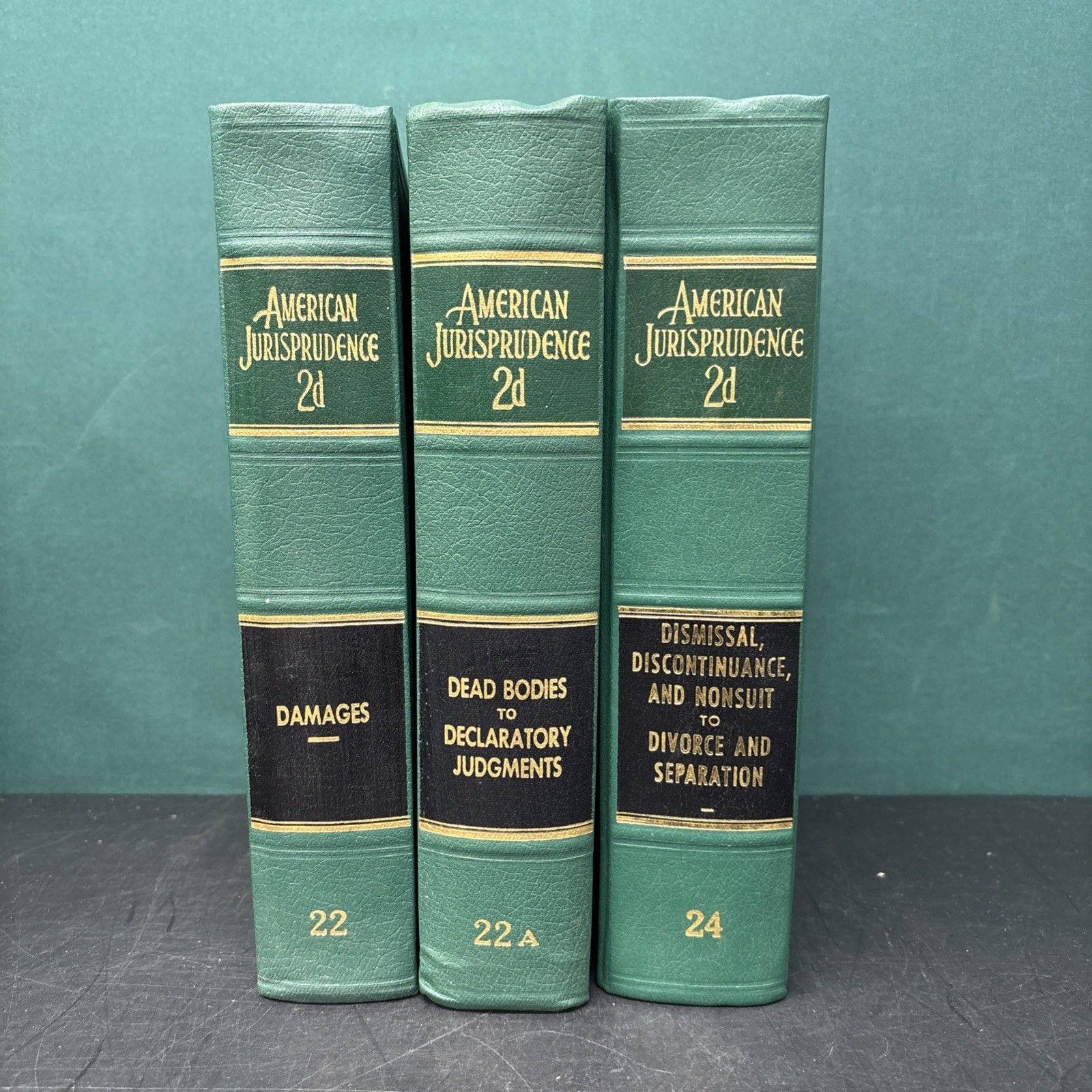 American Jurisprudence 2d Law Books Vol 22, 22A & 24 – 3 Volume Set 1983–1988