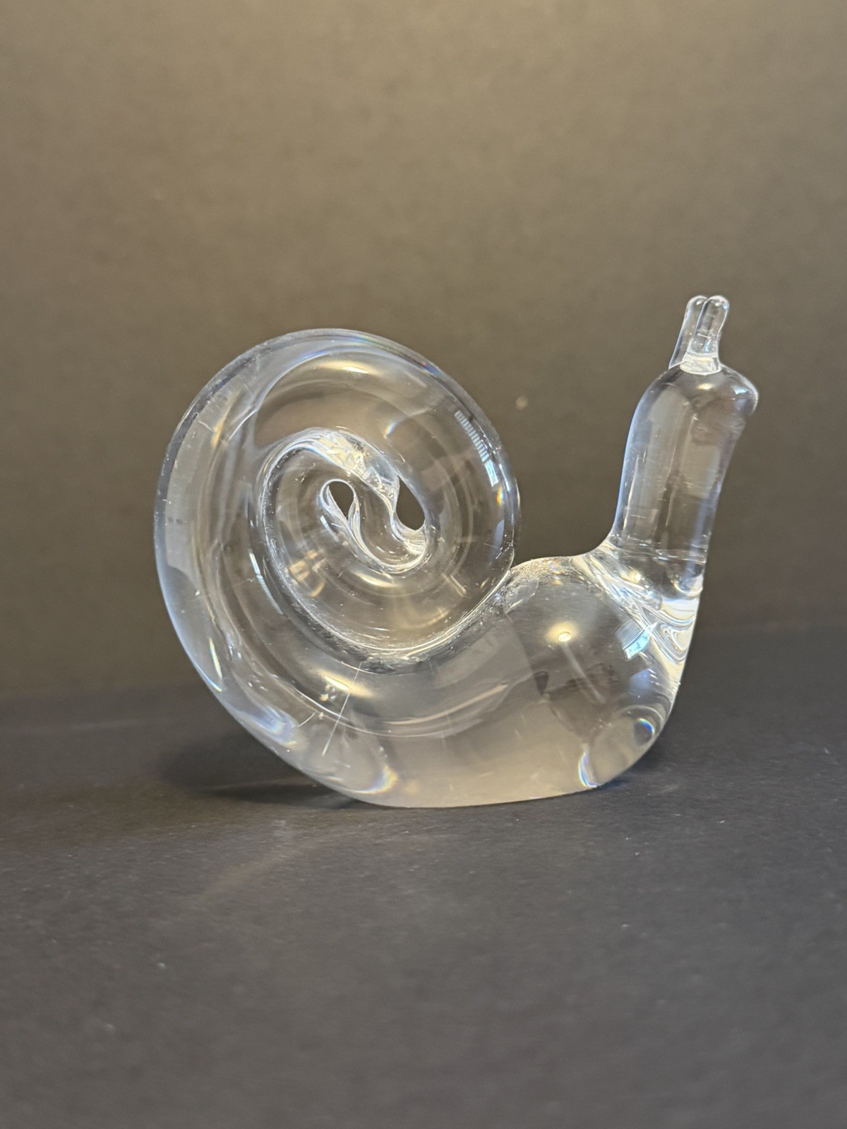 Vintage 1970s Signed Steuben Clear Crystal Snail “Hand Cooler” Collection Vintage 1970s Signed Steuben Clear Crystal Snail “Hand Cooler” Collection