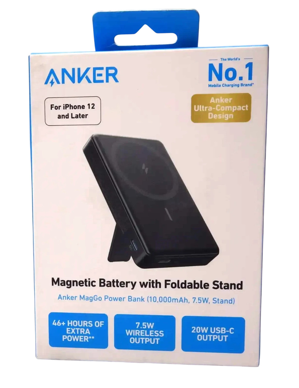 Anker - MagGo Magnetic Power Bank with Kickstand (10000mAh, 20W) Black Anker - MagGo Magnetic Power Bank with Kickstand (10000mAh, 20W) Black