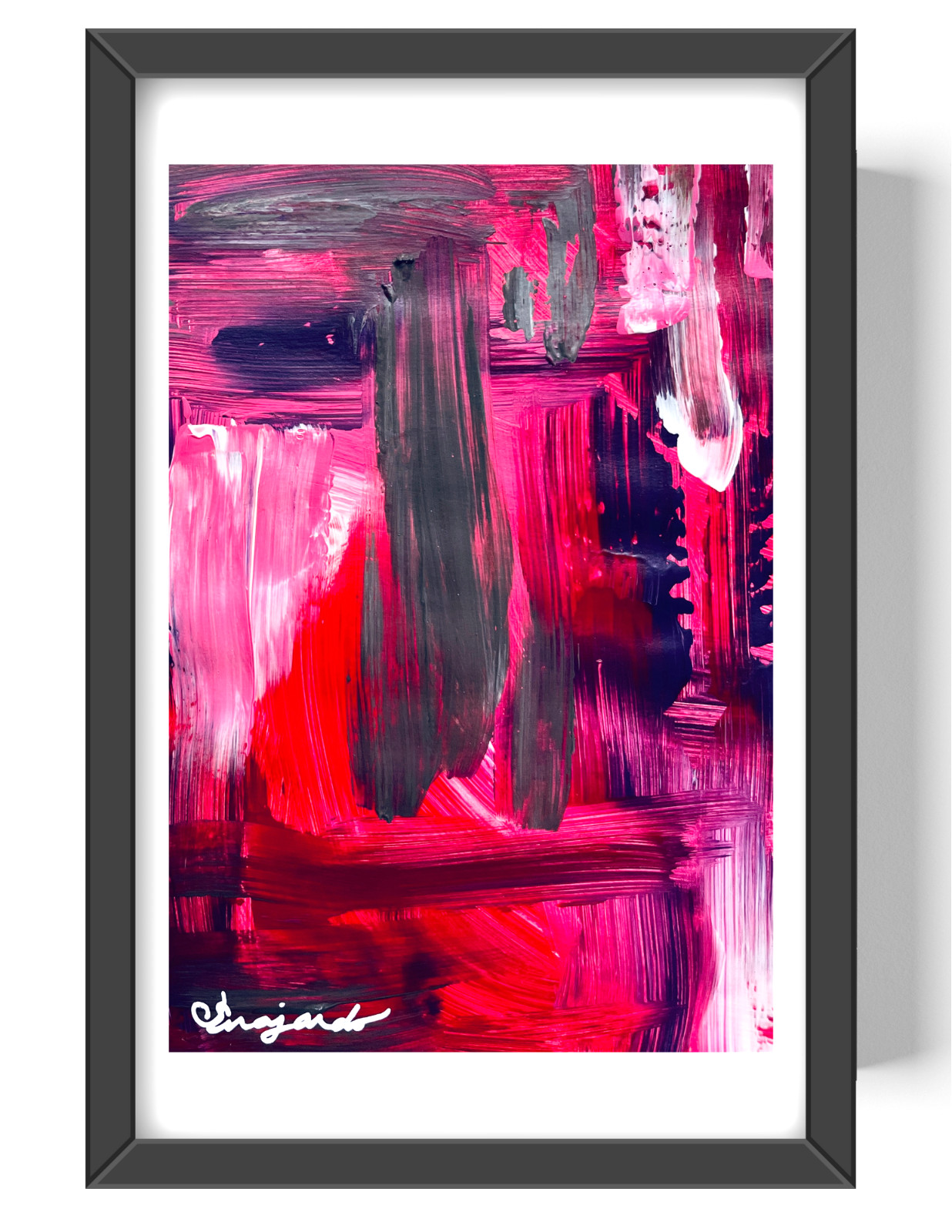Guajardo Art Original Acrylic 9x6 Abstract Joy Signed Painting Paper