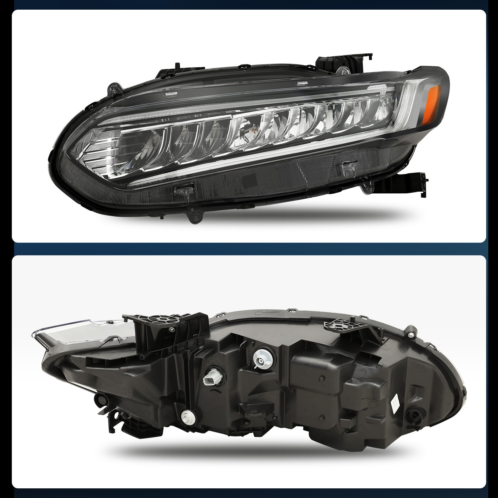 For 2018-2022 Honda Accord Full LED Headlight Chrome Assembly Left Driver Side