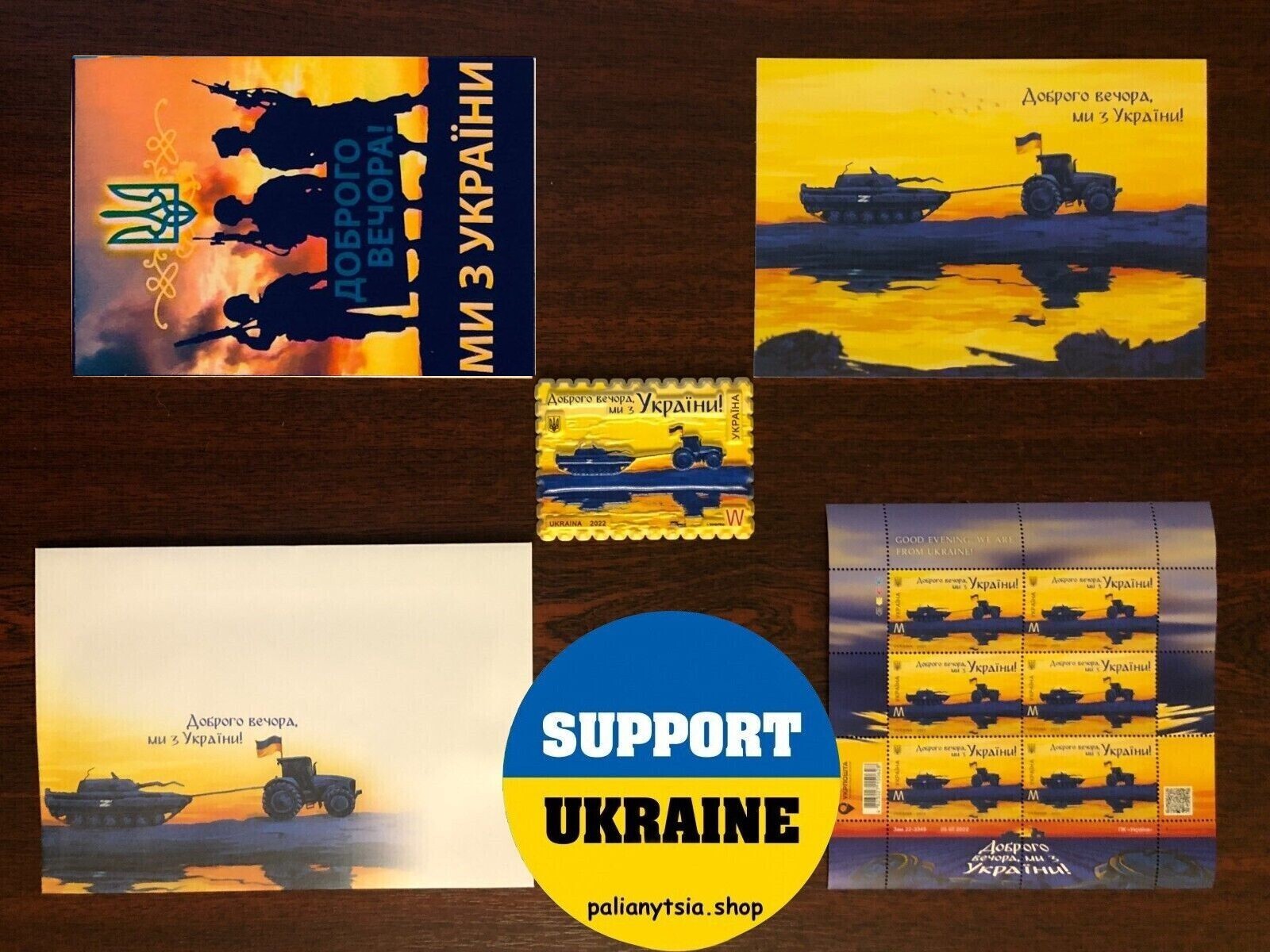 Good evening, we are from Ukraine 🇺🇦 🚜Tractor pulling a tank ❌Russian warship