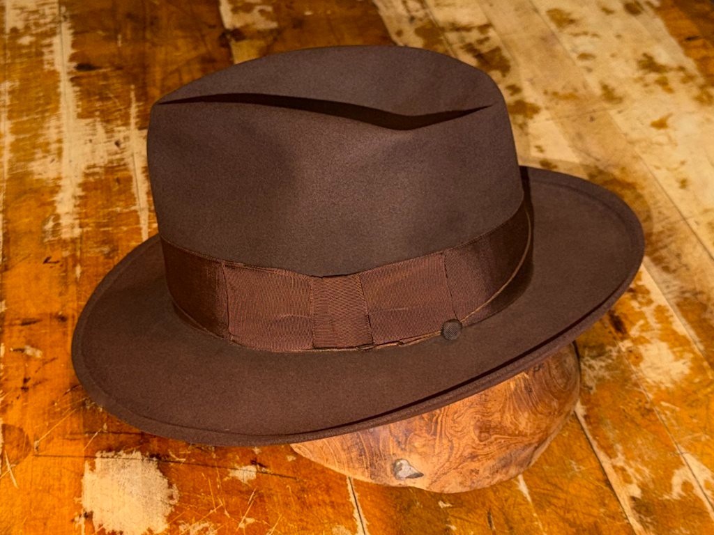 1952 Stetson Fifteen 3X Beaver Mode Edge Fedora Hat 7 1/8 Young’s New York